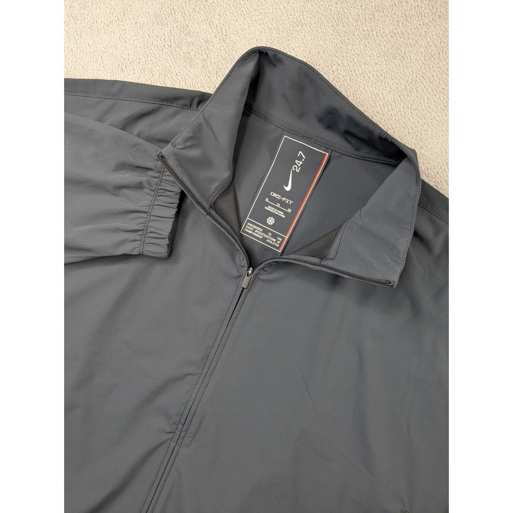 Nike Dri Fit 24.7 Training Jacket Womens XL Grey Lightweight Full Zip
